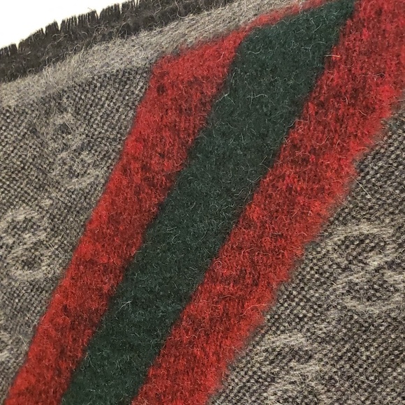 GUCCI GRAY SCARF wool with alpaca - Picture 6 of 6